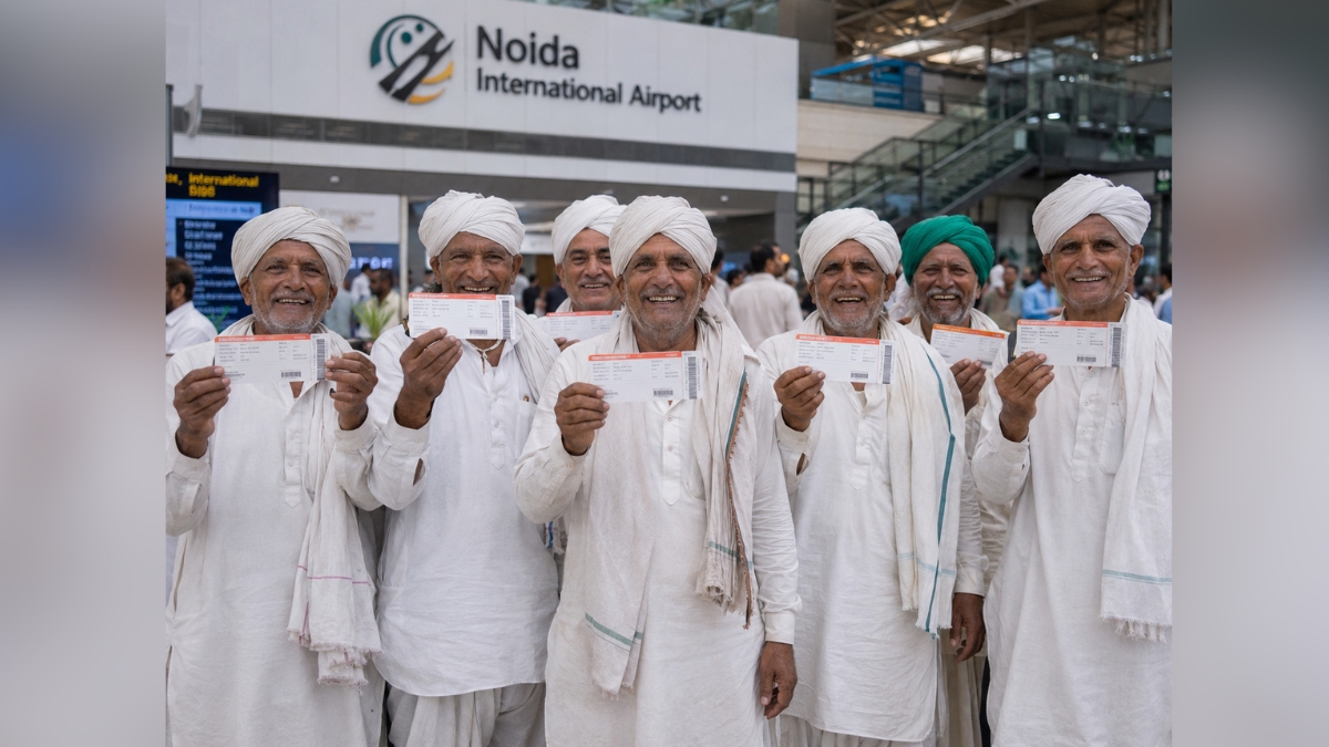 Jewar Airport First Commercial Flight Lands Today | 170 Farmers Who Gave Land Take Maiden Journey